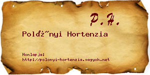 Polónyi Hortenzia névjegykártya